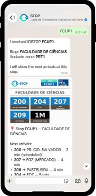Send a message with the Stop ID.